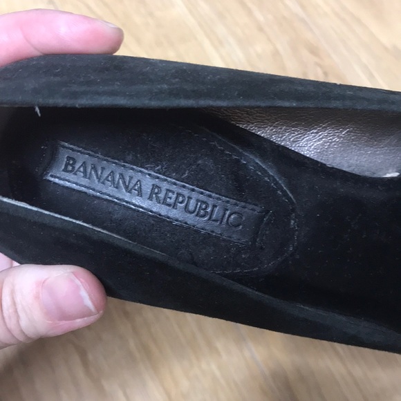 Black suede leather peep toe heels - Picture 5 of 5